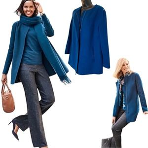 Talbots Blue Double Faced Wool Jacket Sz M- Like New